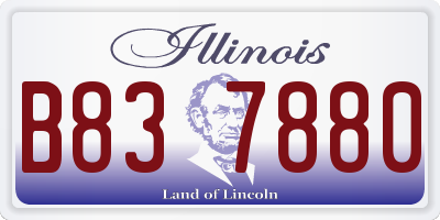 IL license plate B837880