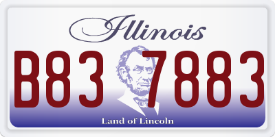 IL license plate B837883