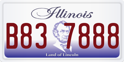 IL license plate B837888