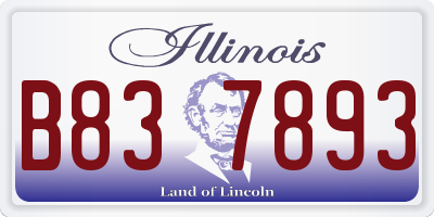 IL license plate B837893