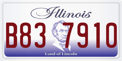 IL license plate B837910