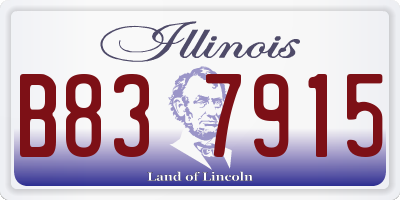 IL license plate B837915