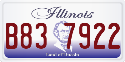 IL license plate B837922