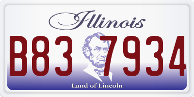 IL license plate B837934