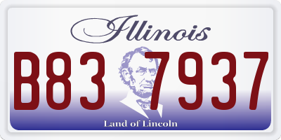 IL license plate B837937