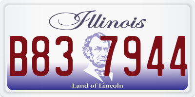 IL license plate B837944