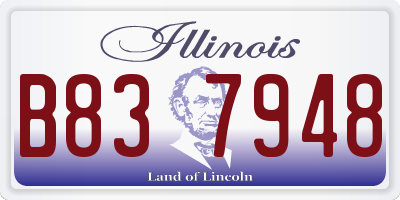 IL license plate B837948