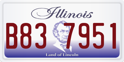IL license plate B837951