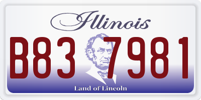 IL license plate B837981