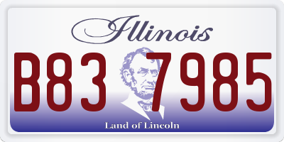 IL license plate B837985