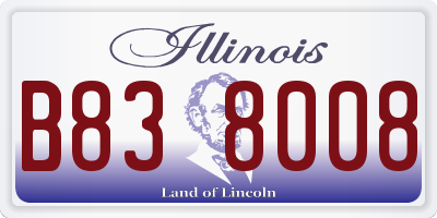 IL license plate B838008