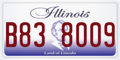 IL license plate B838009