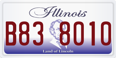 IL license plate B838010