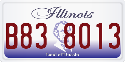 IL license plate B838013