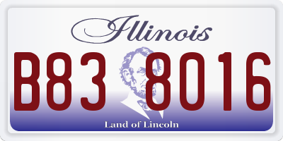 IL license plate B838016