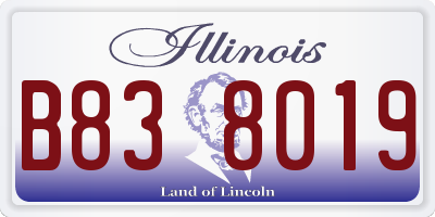 IL license plate B838019