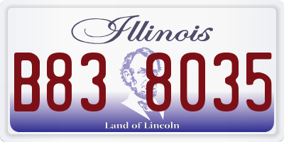 IL license plate B838035