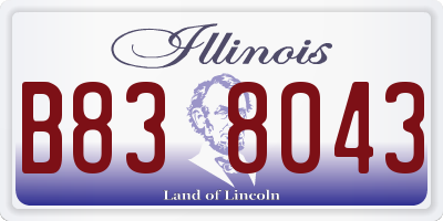 IL license plate B838043