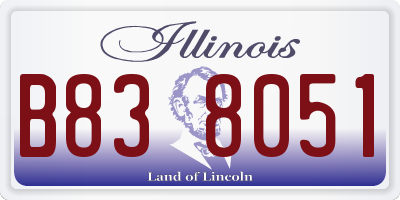 IL license plate B838051