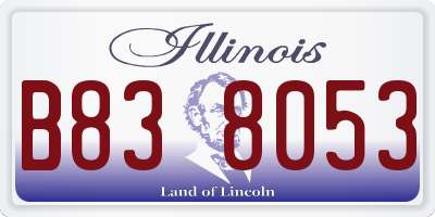 IL license plate B838053