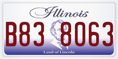 IL license plate B838063