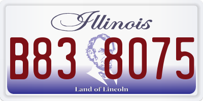 IL license plate B838075