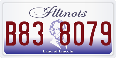 IL license plate B838079