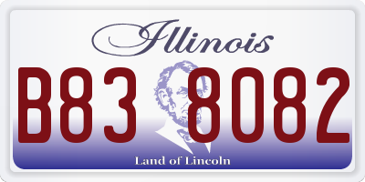 IL license plate B838082