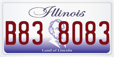 IL license plate B838083