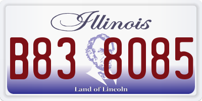 IL license plate B838085