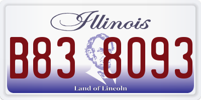 IL license plate B838093
