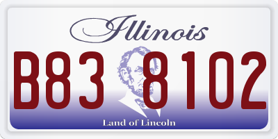 IL license plate B838102
