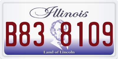 IL license plate B838109