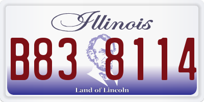 IL license plate B838114
