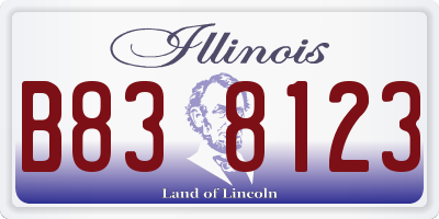 IL license plate B838123