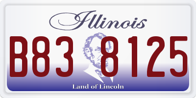 IL license plate B838125