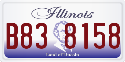 IL license plate B838158