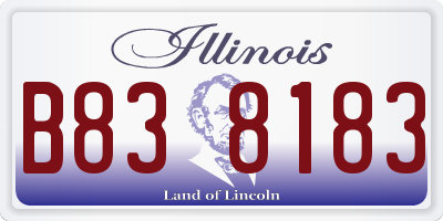 IL license plate B838183