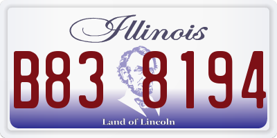 IL license plate B838194