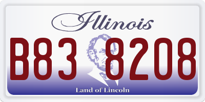 IL license plate B838208