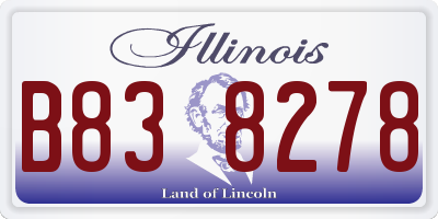 IL license plate B838278