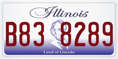 IL license plate B838289