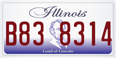 IL license plate B838314