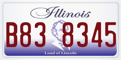 IL license plate B838345