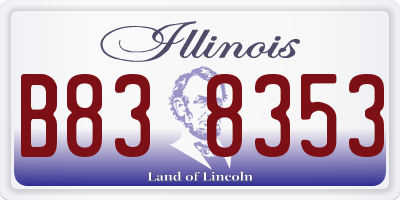 IL license plate B838353