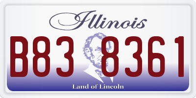 IL license plate B838361