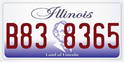 IL license plate B838365