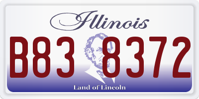 IL license plate B838372