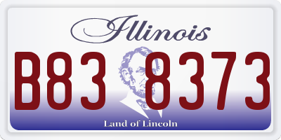 IL license plate B838373