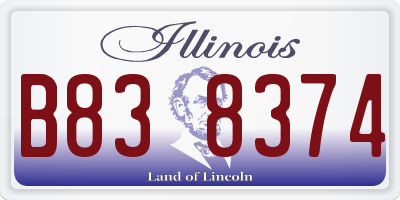 IL license plate B838374